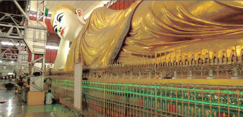 verehrt: Liegender Buddha-Tempel in Yangon